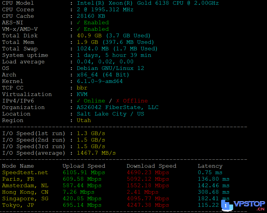 bitsflow.cloud：#商家投稿# 原生美国IPv4！盐湖城区域全新上线！附测评_欧站速维