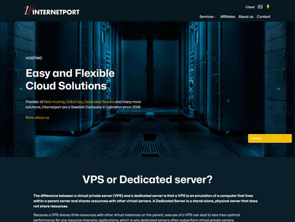 Internetport：#网络星期一# 抗投诉VPS，€12/年，2核/2G内存/50g SSD/10T流量/1Gbps带宽，瑞典VPS、无视版权_欧站速维